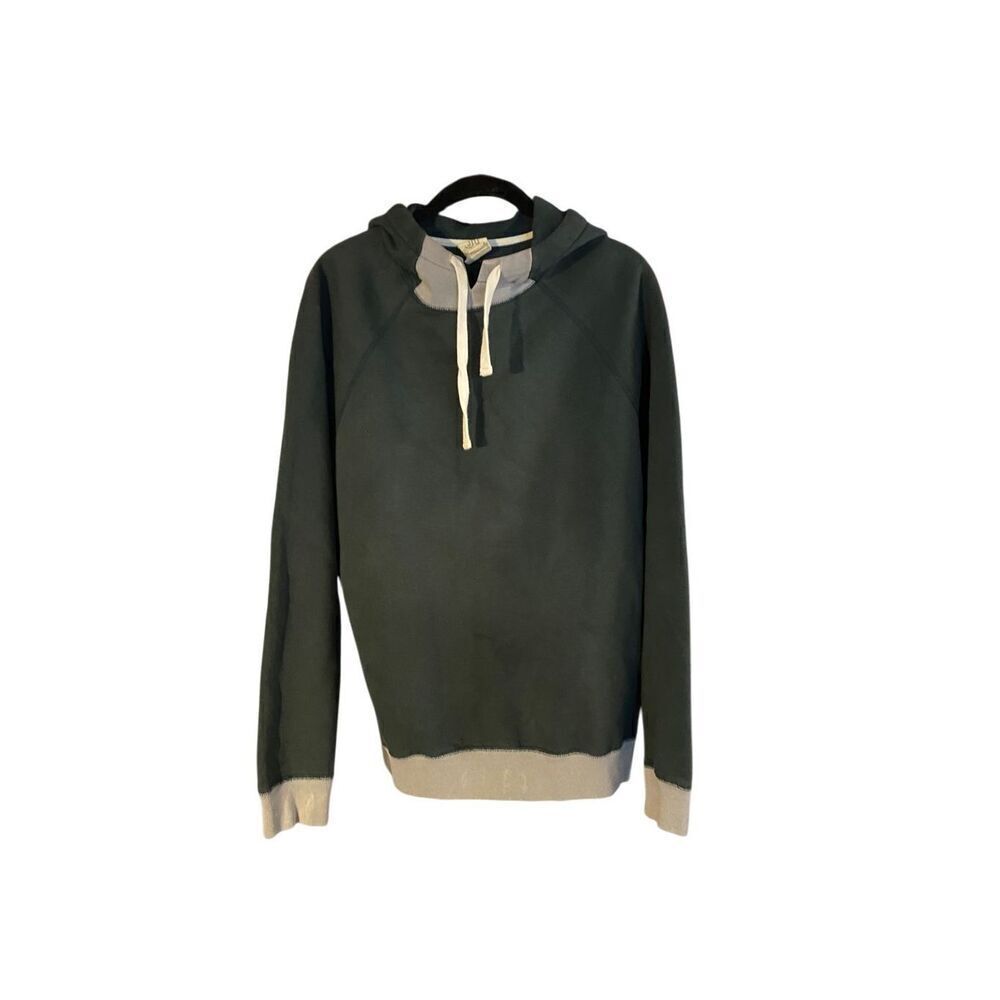 Jack threads men’s green and gray pull over hoodie, size medium
